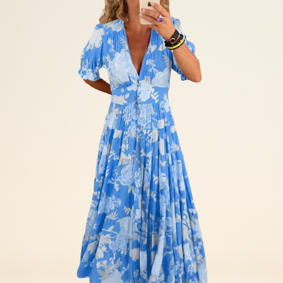 Floriana - Levendige Bloemenjurk