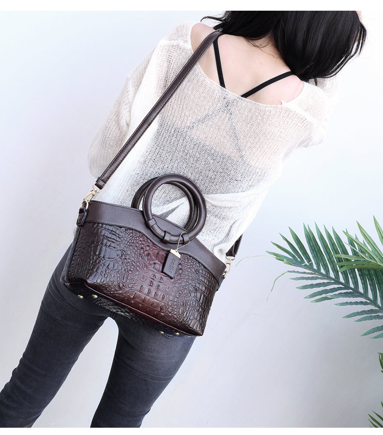 Oriana - Retro Gradient Crocodile Handtas