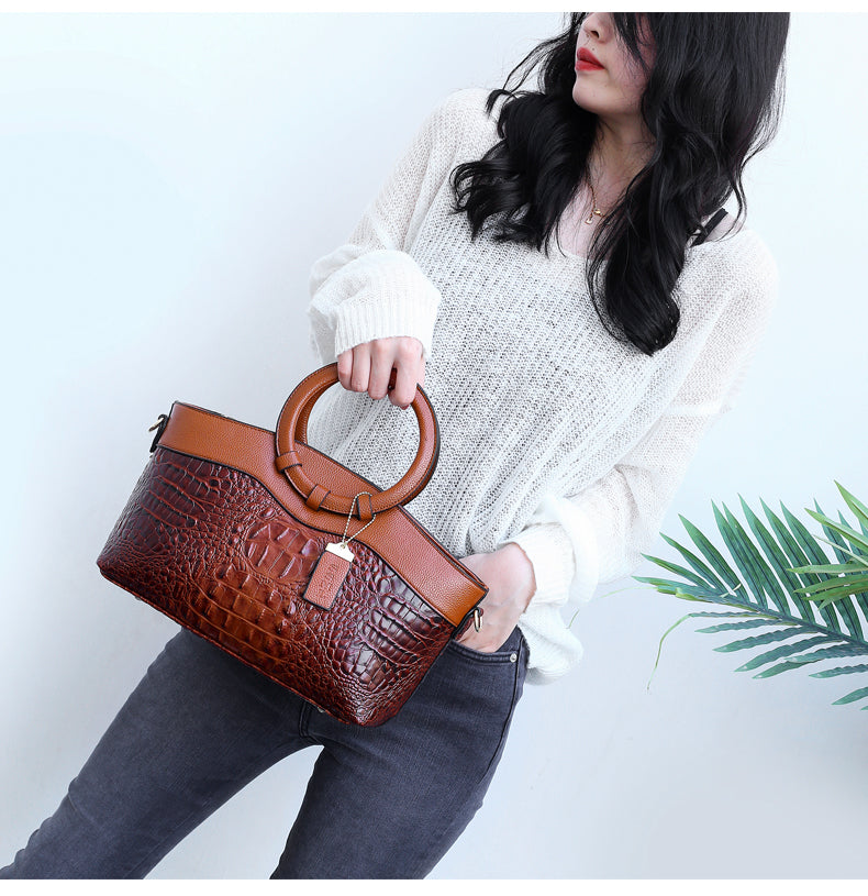 Oriana - Retro Gradient Crocodile Handtas