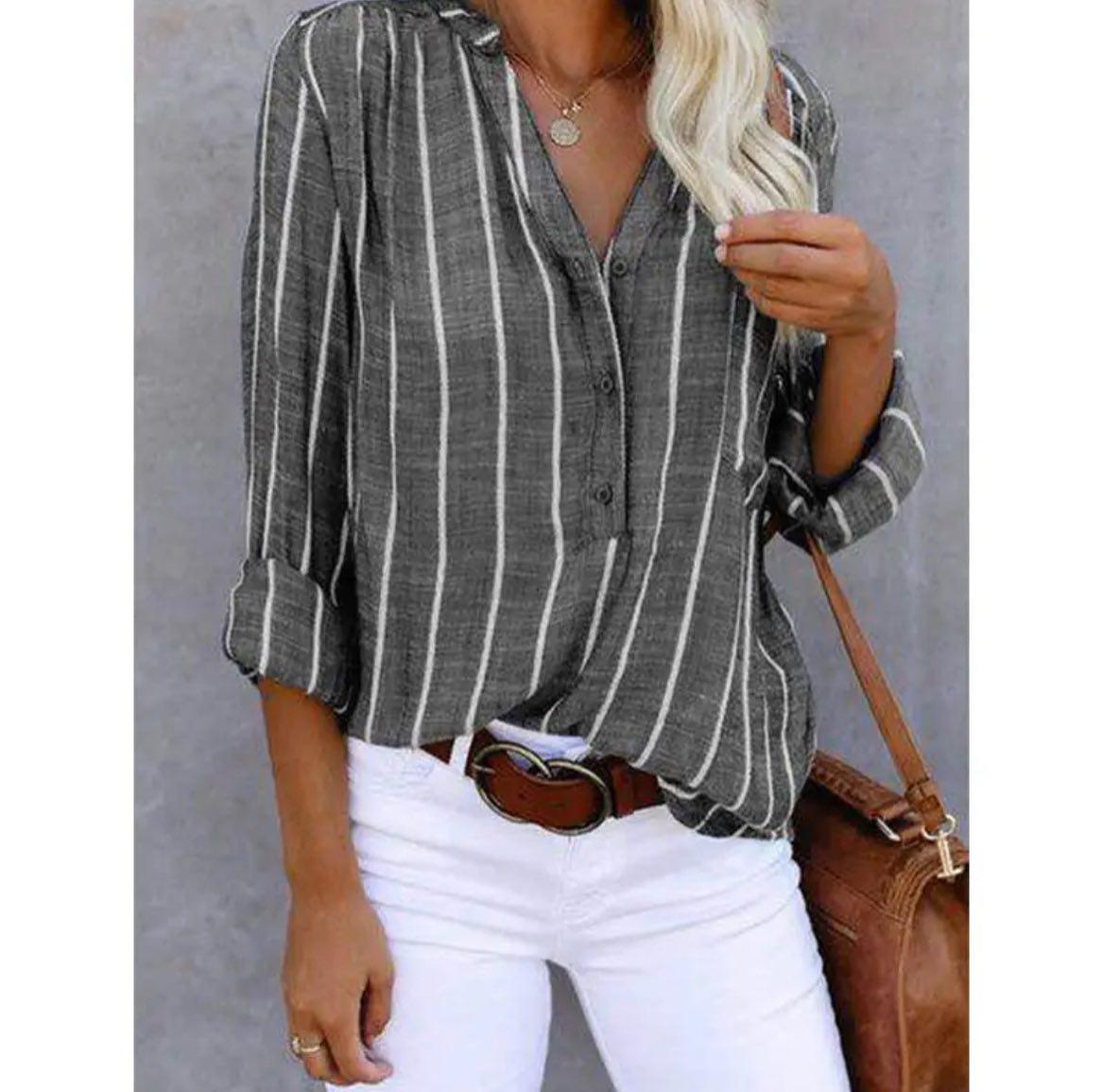 Giana – Gestreepte Casual Blouse
