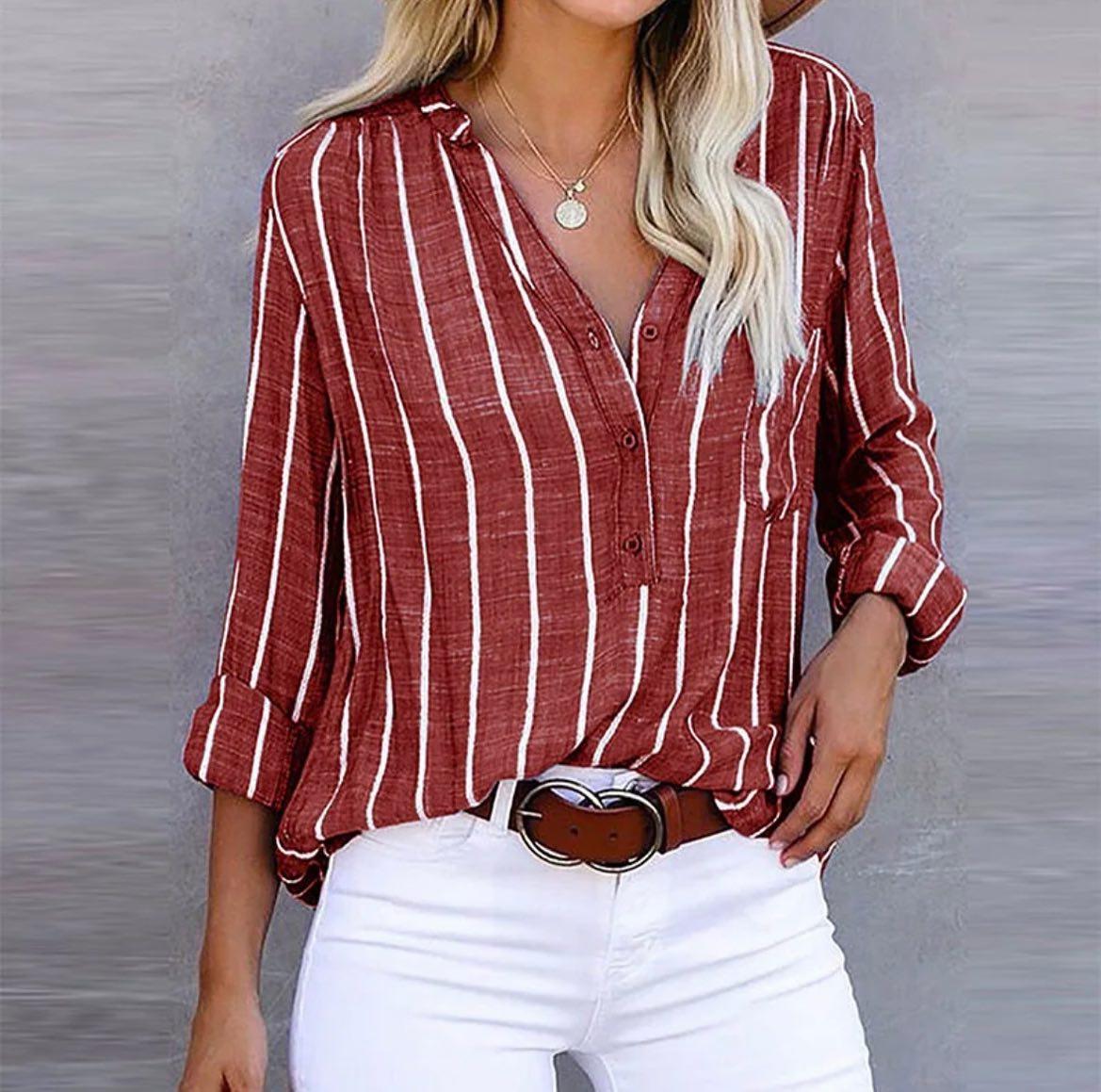 Giana – Gestreepte Casual Blouse