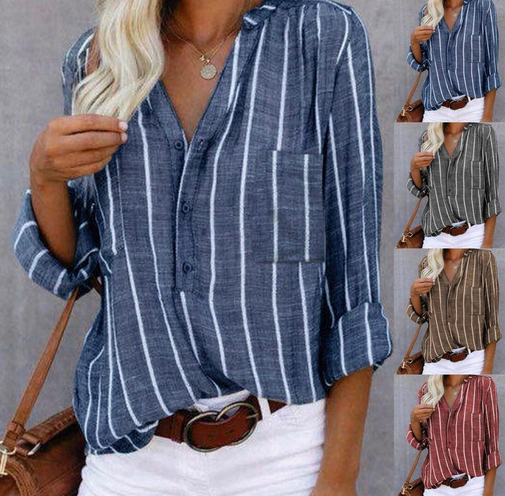 Giana – Gestreepte Casual Blouse