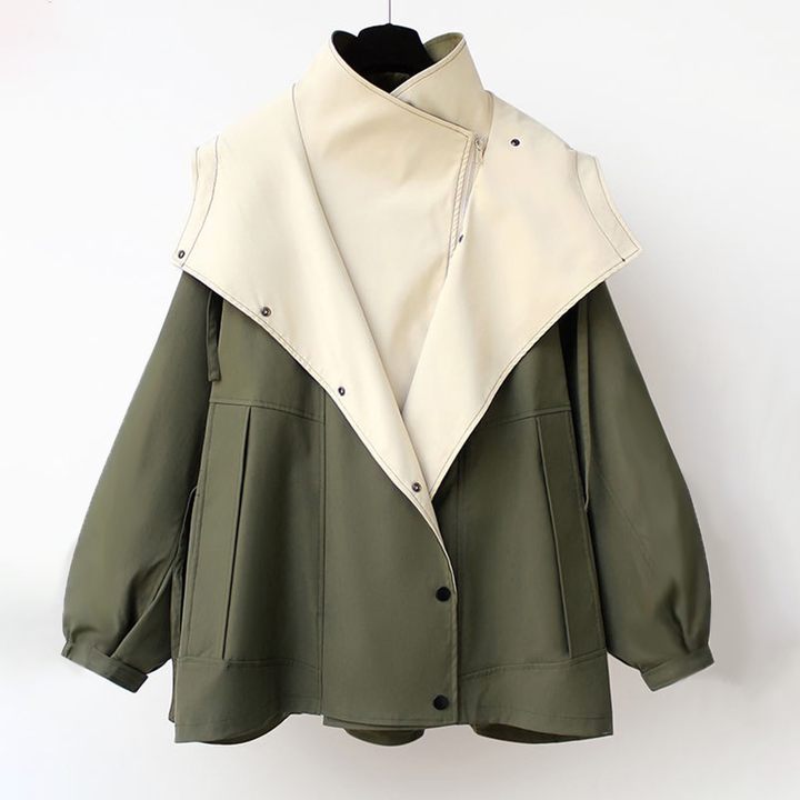 Emmas® | Moderne Tweekleurige Trenchcoat
