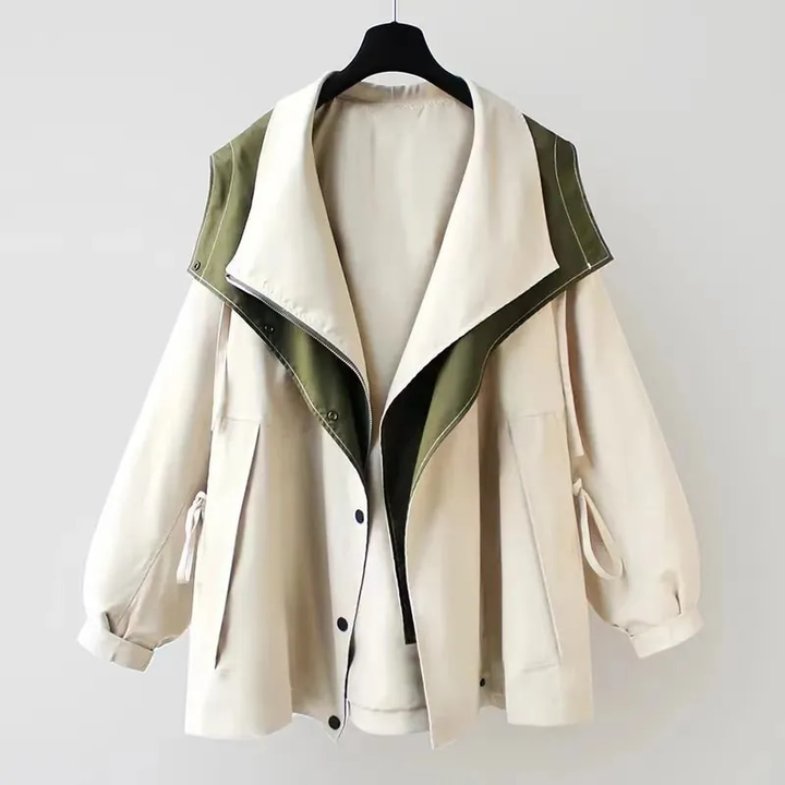 Emmas® | Moderne Tweekleurige Trenchcoat