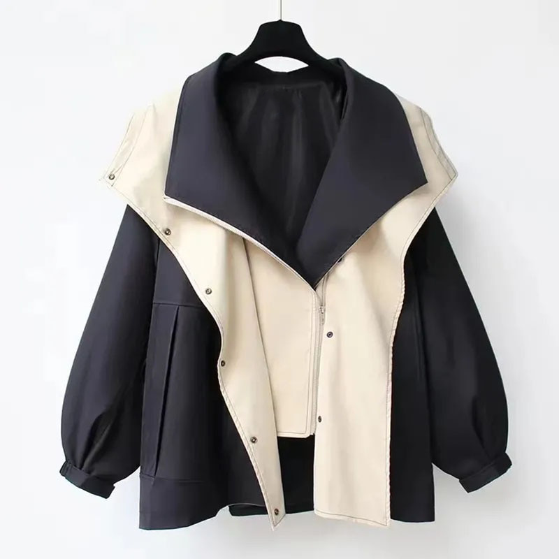 Emmas® | Moderne Tweekleurige Trenchcoat
