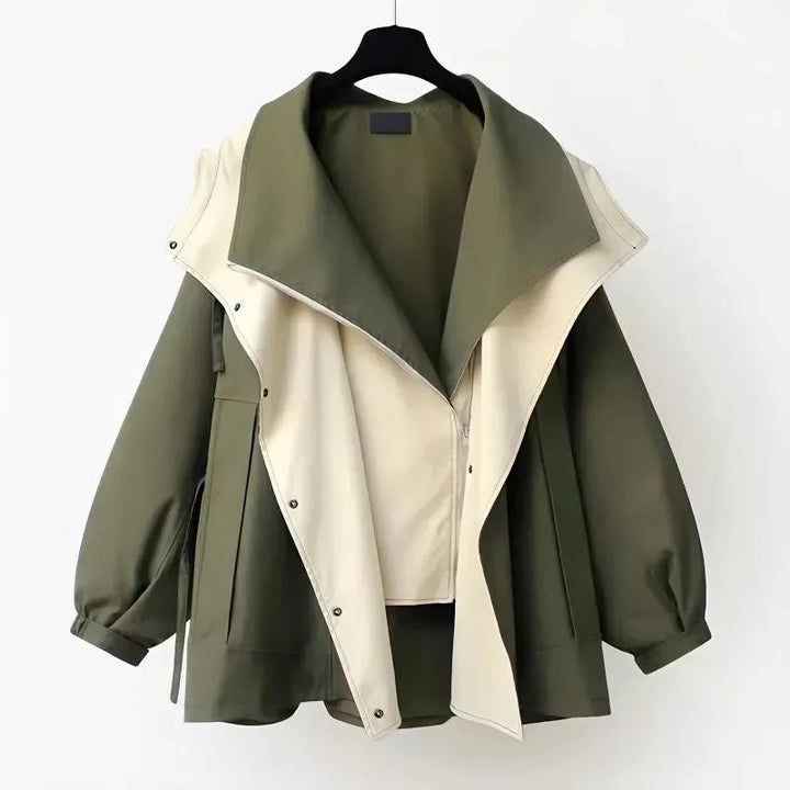 Emmas® | Moderne Tweekleurige Trenchcoat