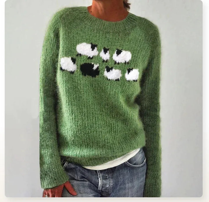 Lexi - Retro Noors Patroon Herfstsweater