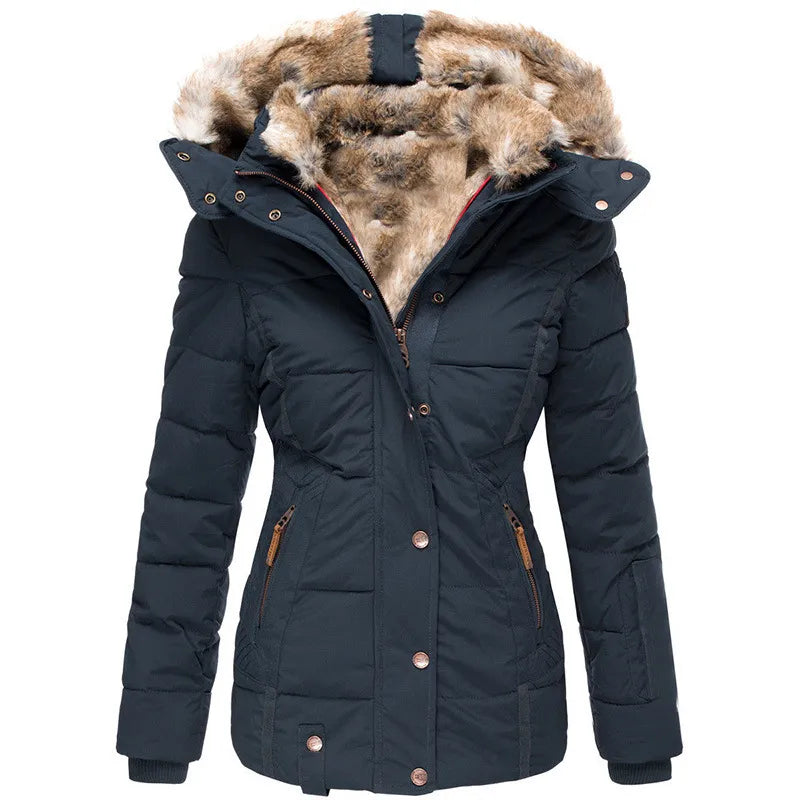 Alida - Warme Winterjas met Bont