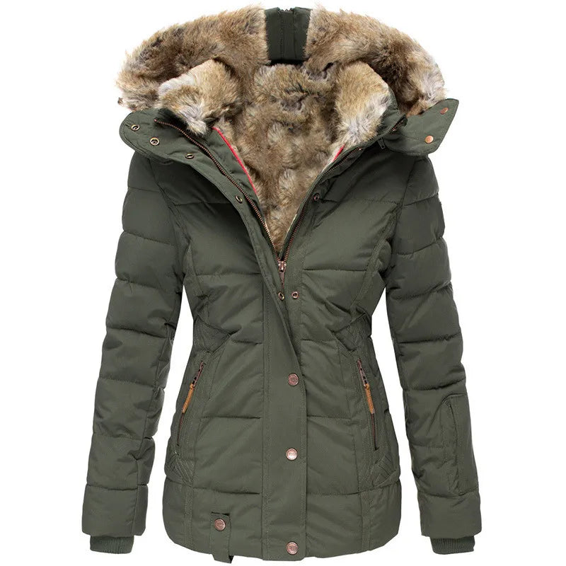 Alida - Warme Winterjas met Bont