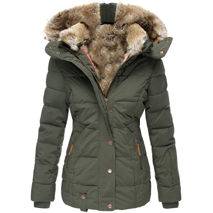 Alida - Warme Winterjas met Bont