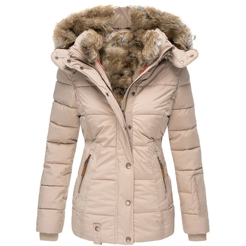 Alida - Warme Winterjas met Bont