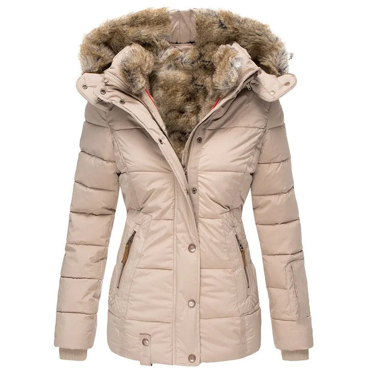 Alida - Warme Winterjas met Bont