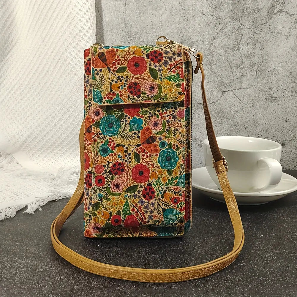 Julia – Boho Bloemen Crossbody Portemonnee Voor Dames