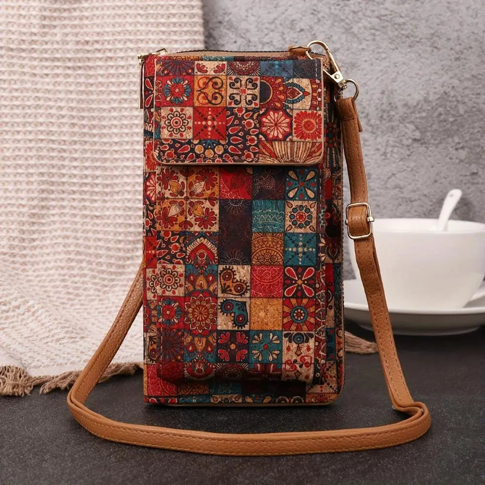Julia – Boho Bloemen Crossbody Portemonnee Voor Dames