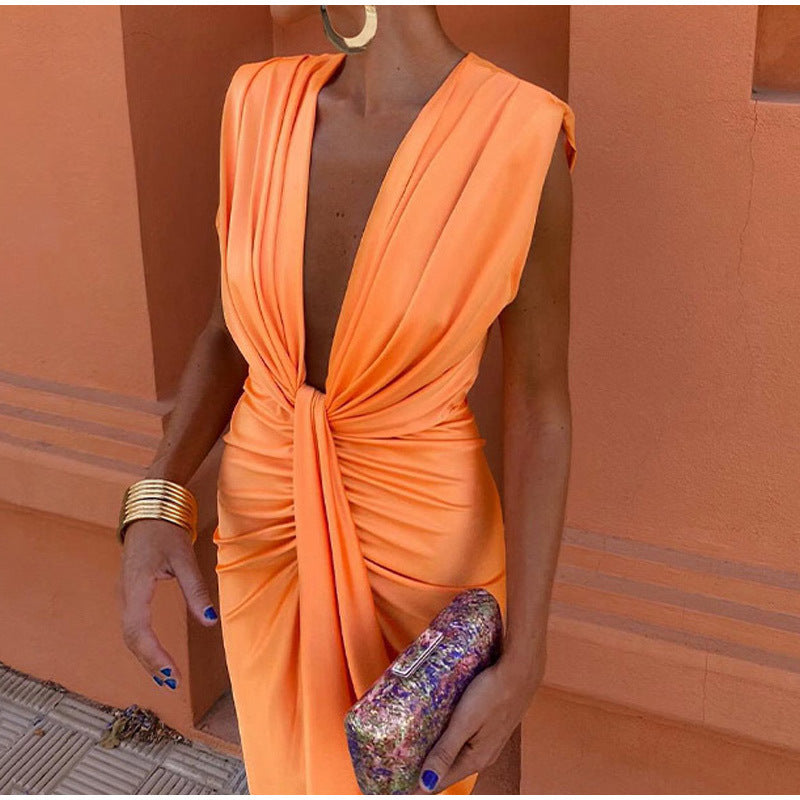 Crocetta - Elegante Diepe Halslijn Jurk