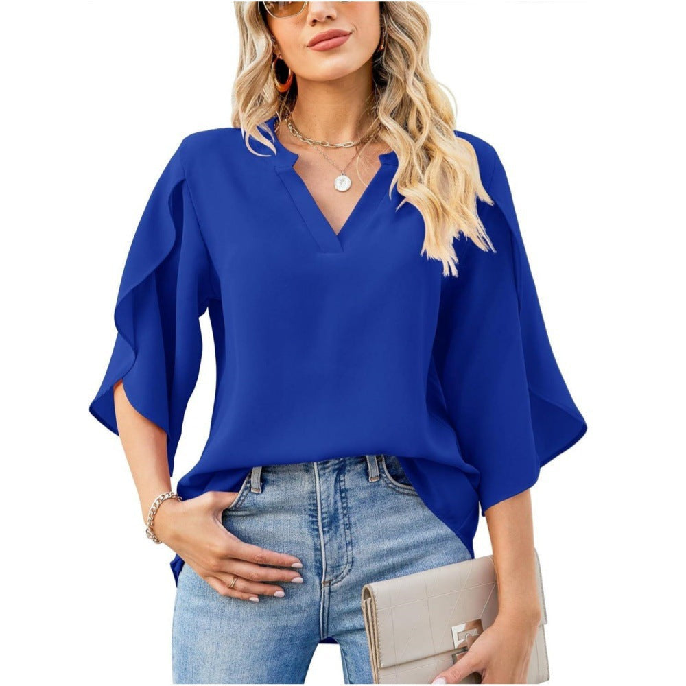 Aislinn - Chiffon Zomerblouse met V-Hals