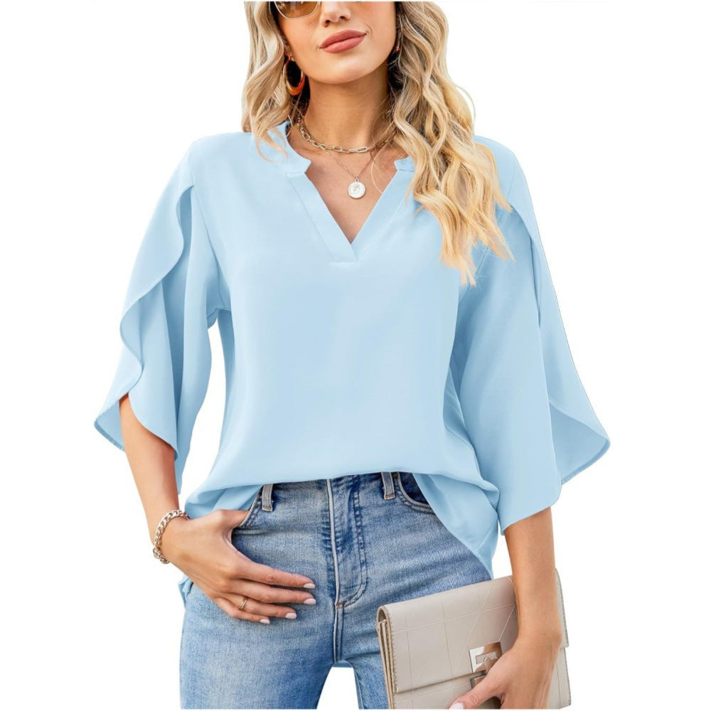 Aislinn - Chiffon Zomerblouse met V-Hals