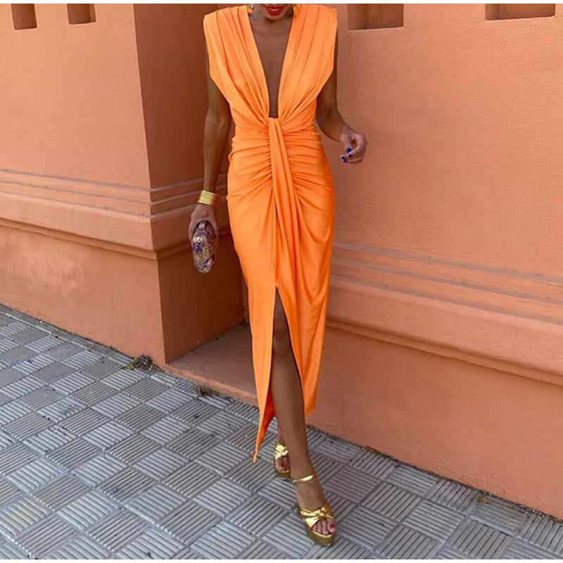 Crocetta - Elegante Diepe Halslijn Jurk