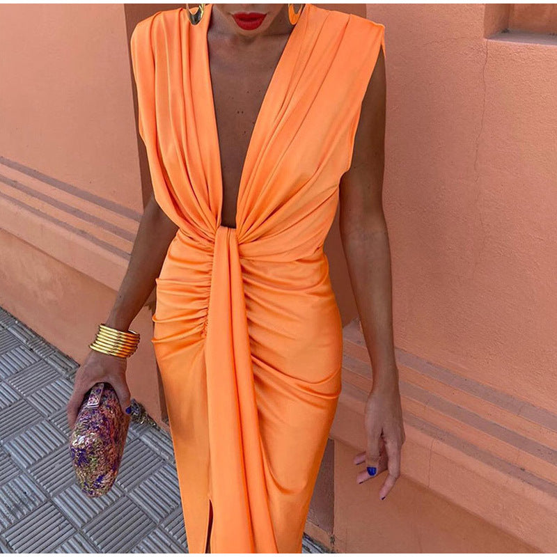 Crocetta - Elegante Diepe Halslijn Jurk