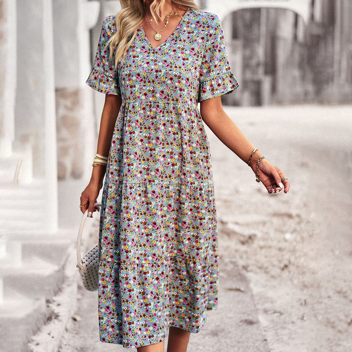Fleur - Bloemenprint Midi-jurk