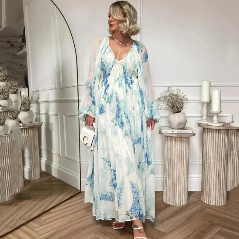 Nora – Blue Ocean Maxi Jurk