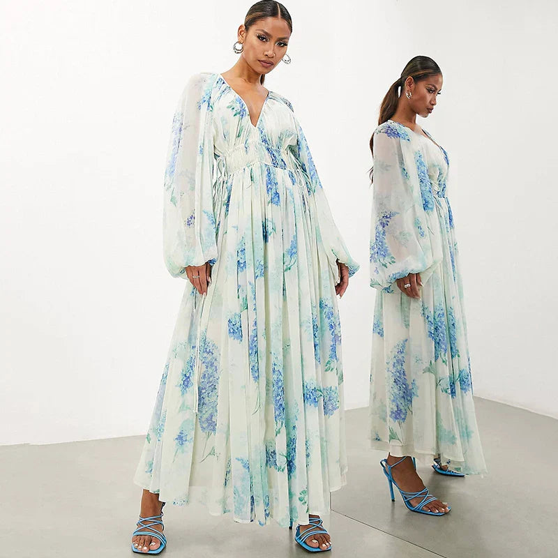 Nora – Blue Ocean Maxi Jurk