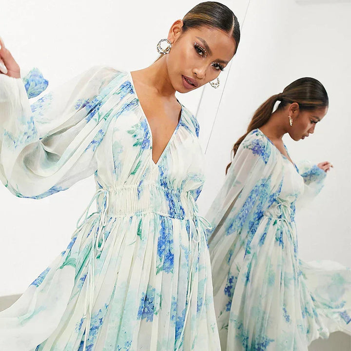 Nora – Blue Ocean Maxi Jurk