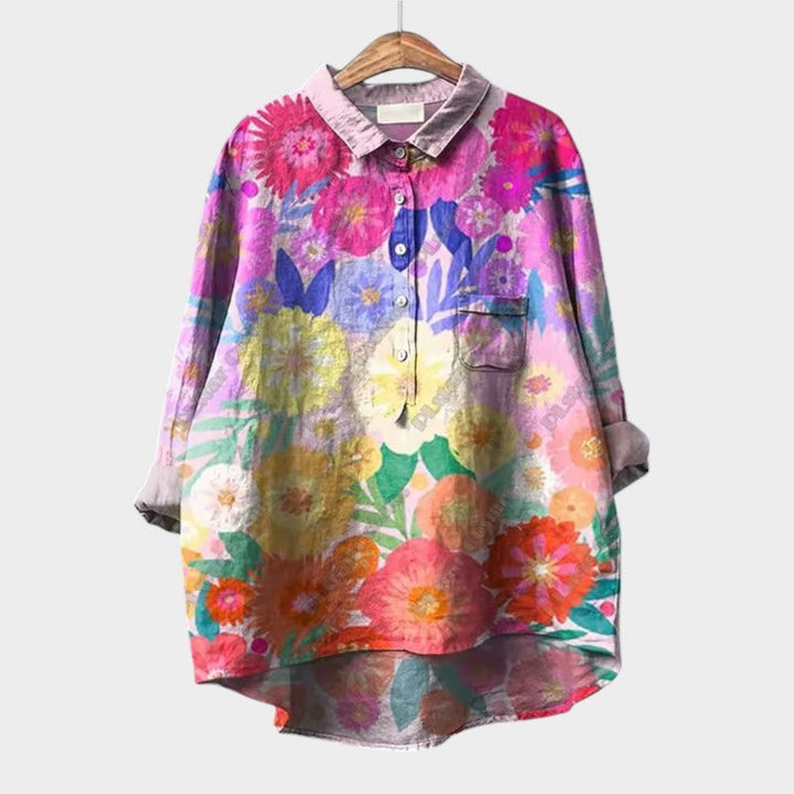 Dottie – Blouse met Natuurmotief