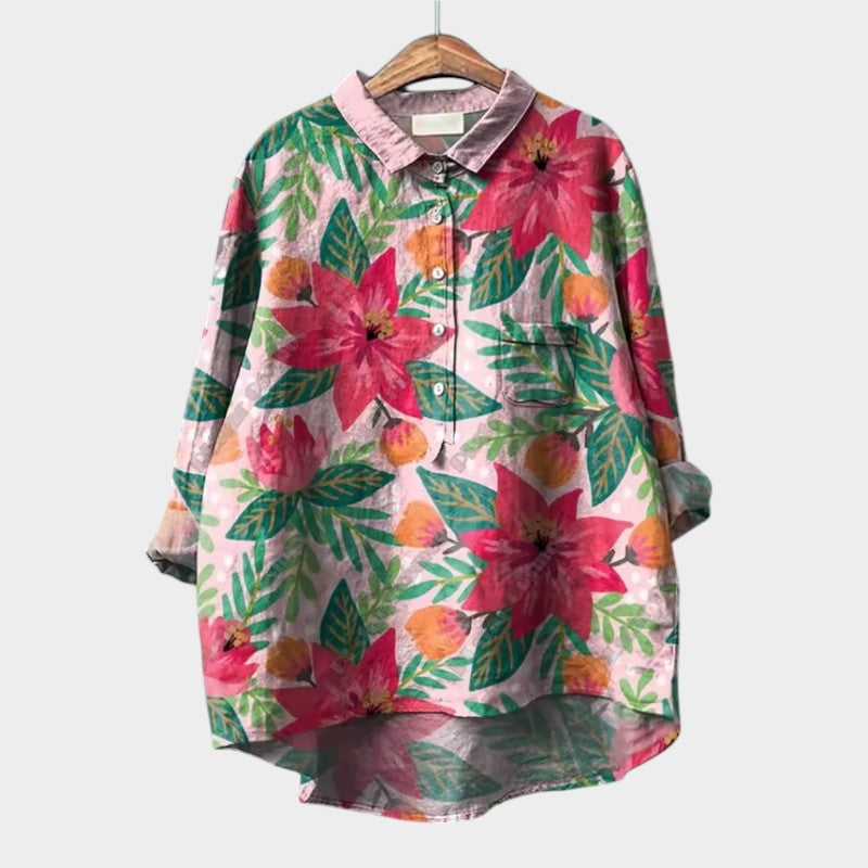 Dottie – Blouse met Natuurmotief