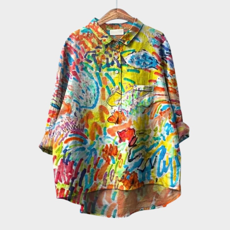 Dottie – Blouse met Natuurmotief