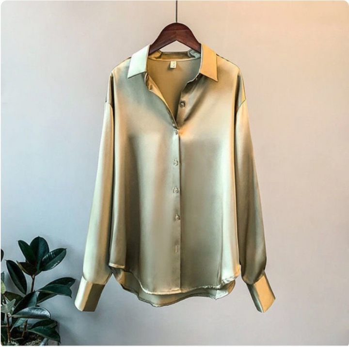 Monica - Satijnen Damesblouse