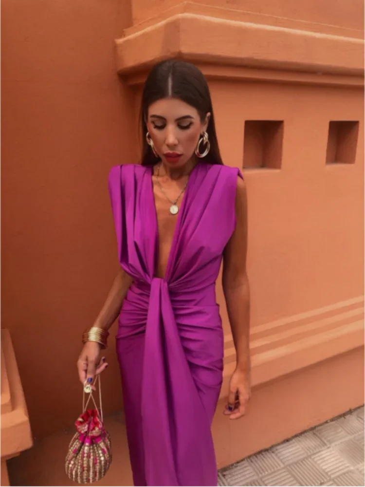 Crocetta - Elegante Diepe Halslijn Jurk