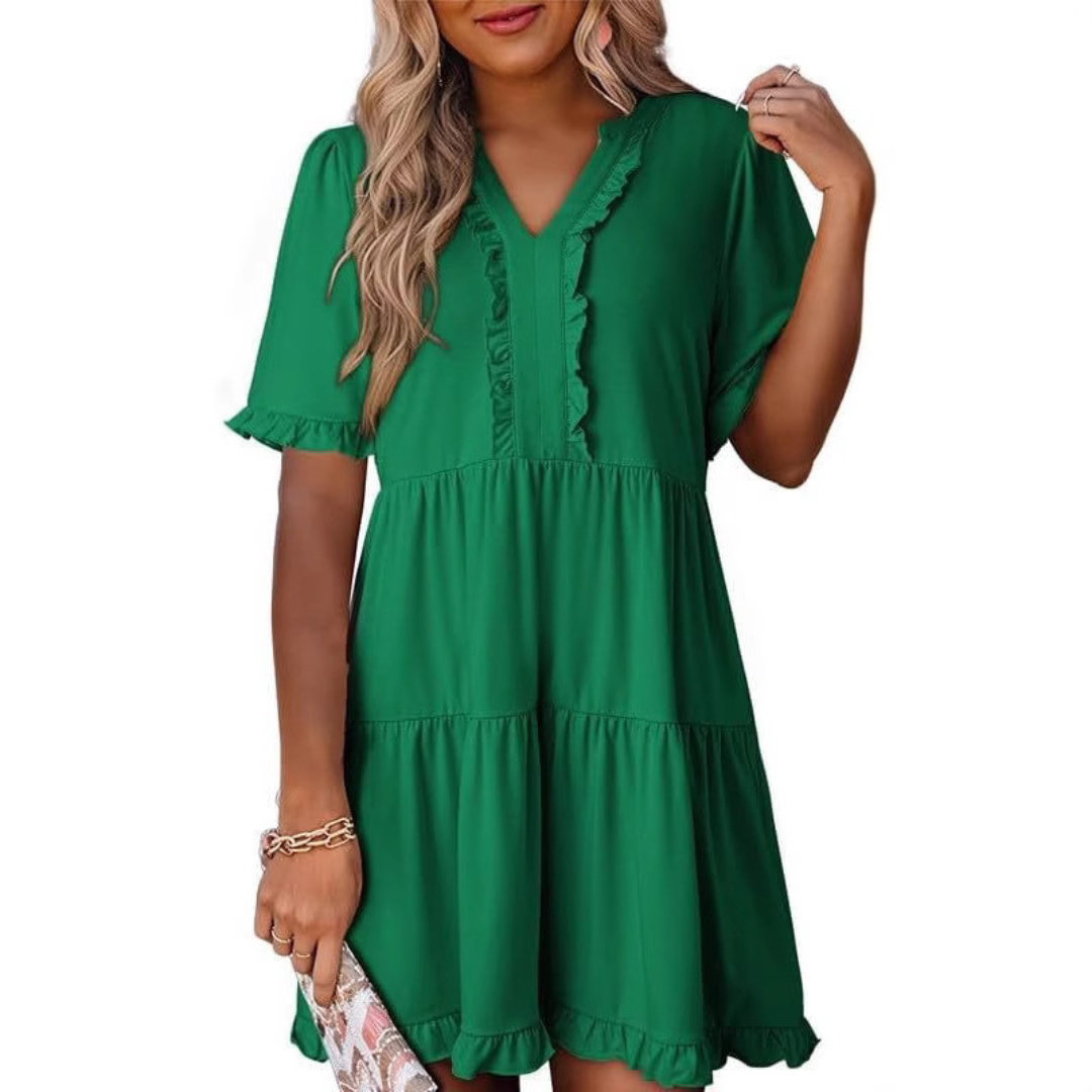 Sanne - Casual V-Hals Mini-jurk