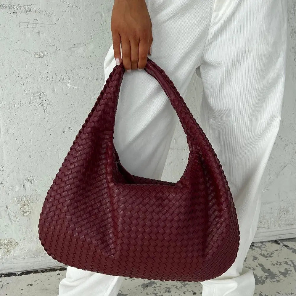 Tessa – Elegante Geweven Tote Bag van PU-Leder