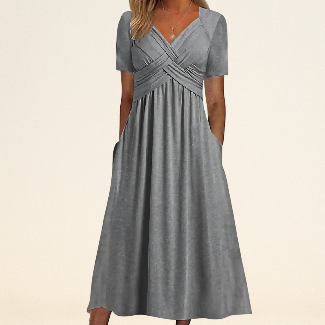 Vicky - Casuale Elegantie Midi Jurk