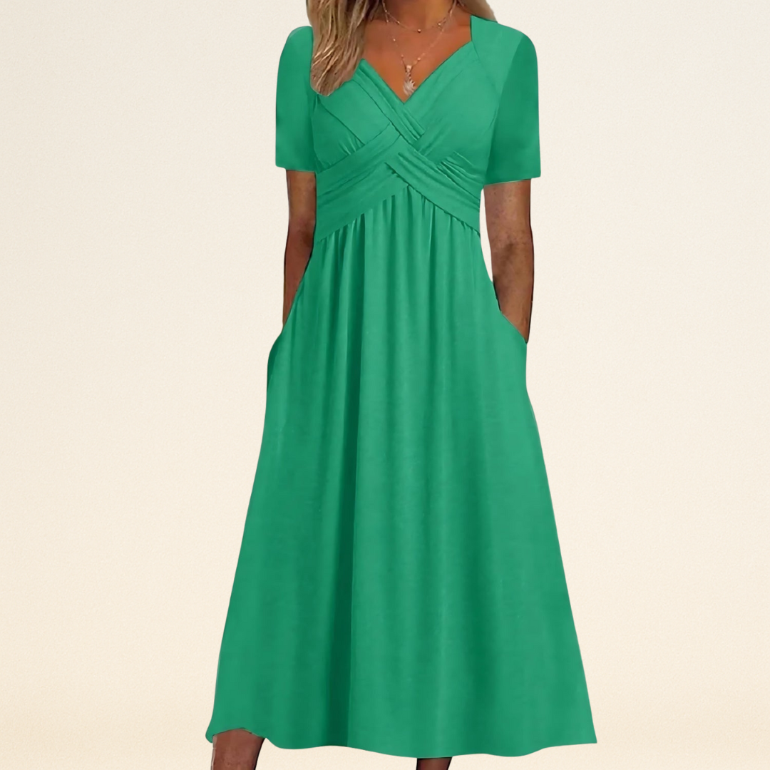 Vicky - Casuale Elegantie Midi Jurk