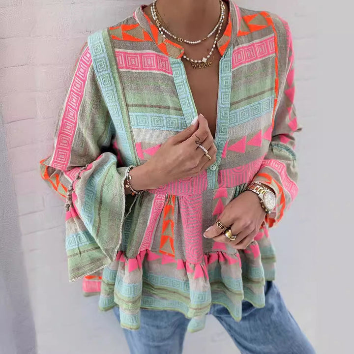 Isola – Modieuze Loungewear Top met Ruchemouwen