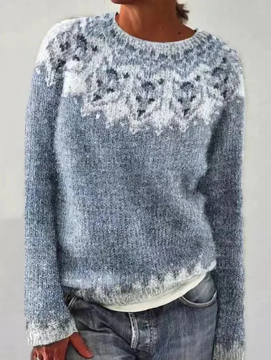 Lexi - Retro Noors Patroon Herfstsweater