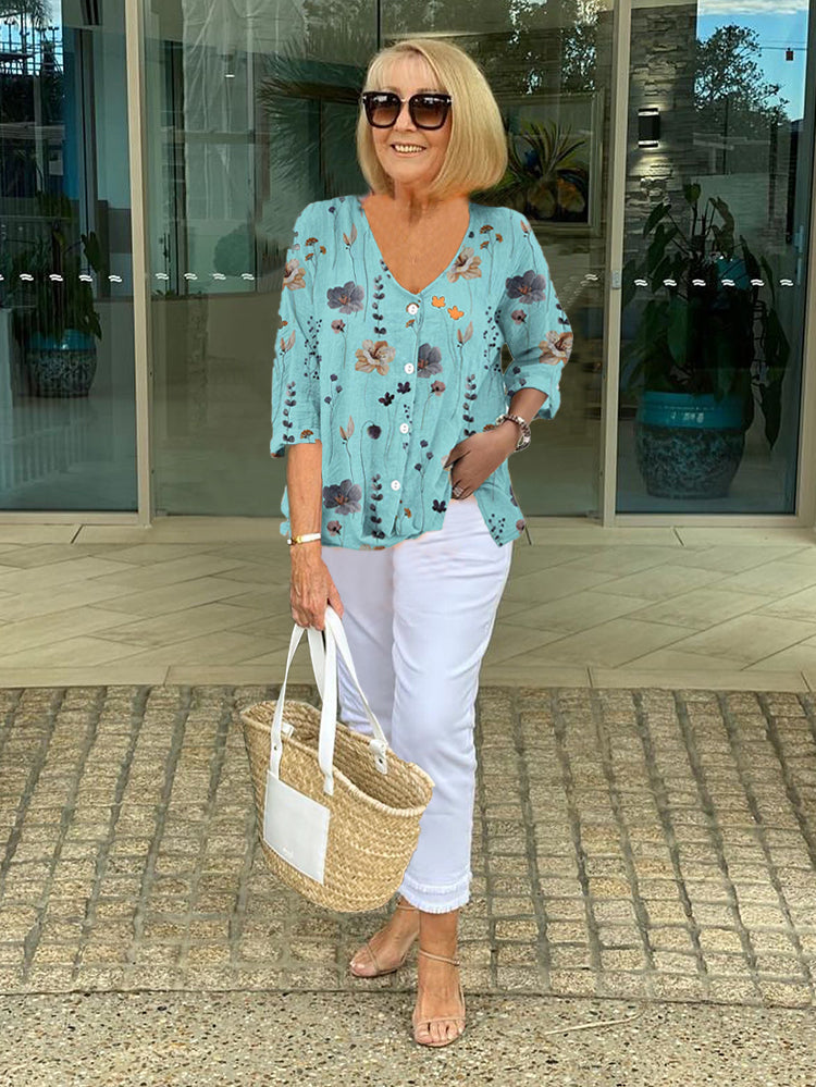 Britt – Katoen-Linnen Bloementop