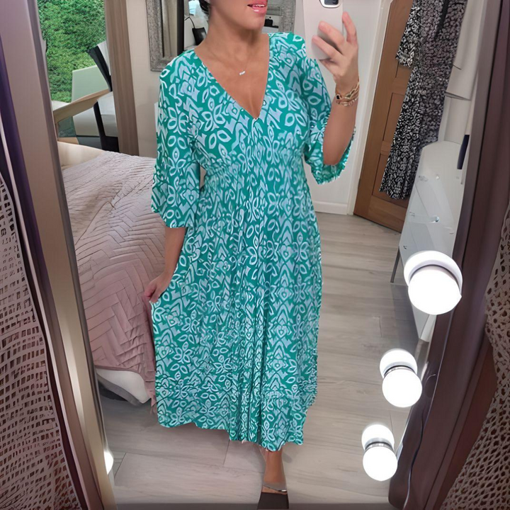 Isabella – Boho Bedrukte Jurk