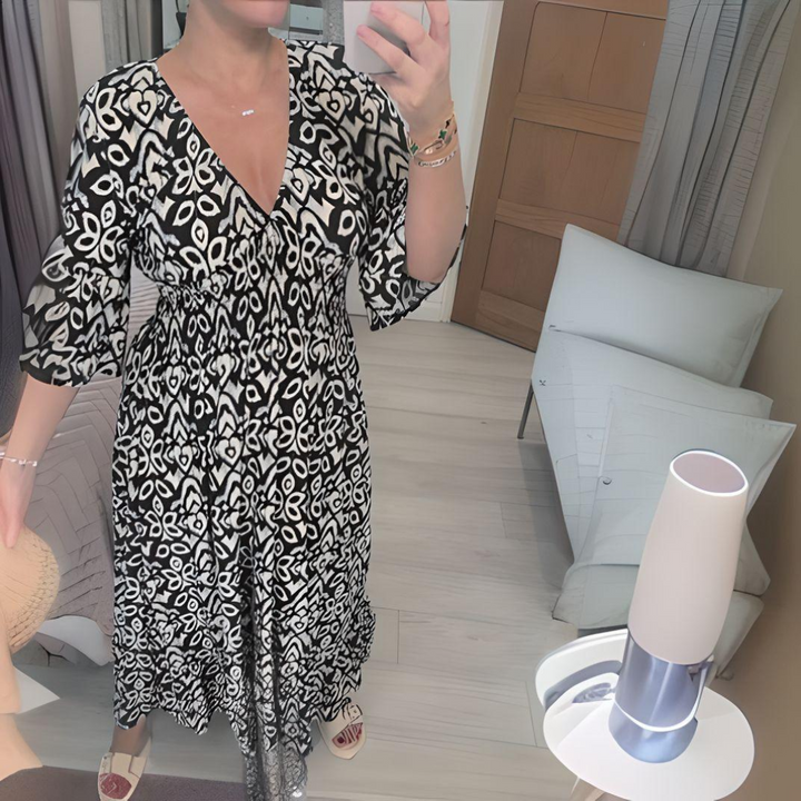 Isabella – Boho Bedrukte Jurk