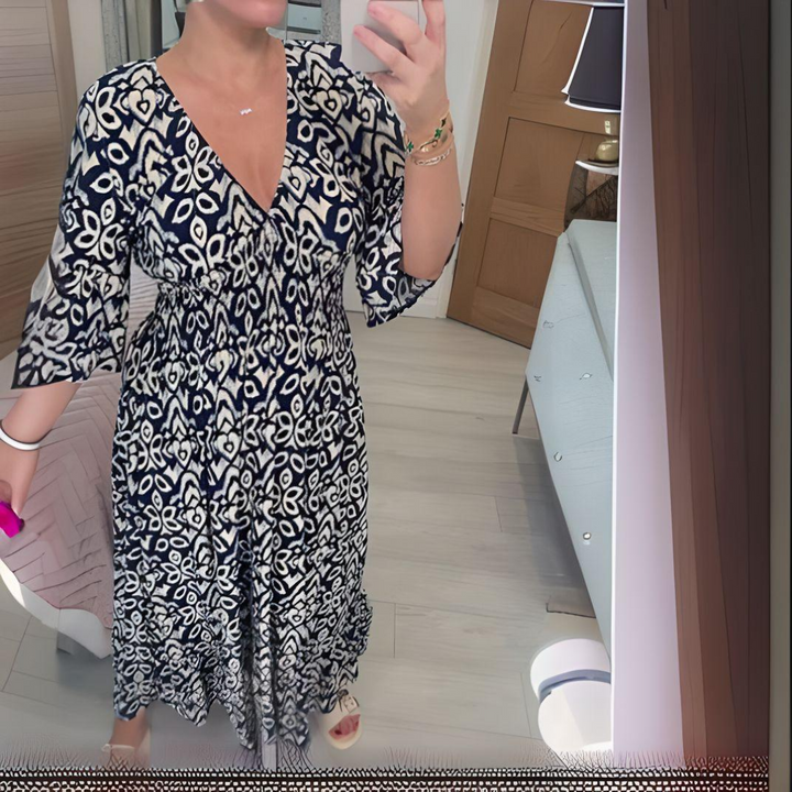 Isabella – Boho Bedrukte Jurk