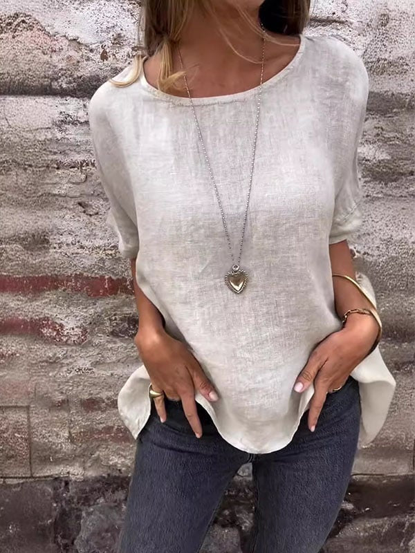 Aviva – Casual O-hals Losvallende Top