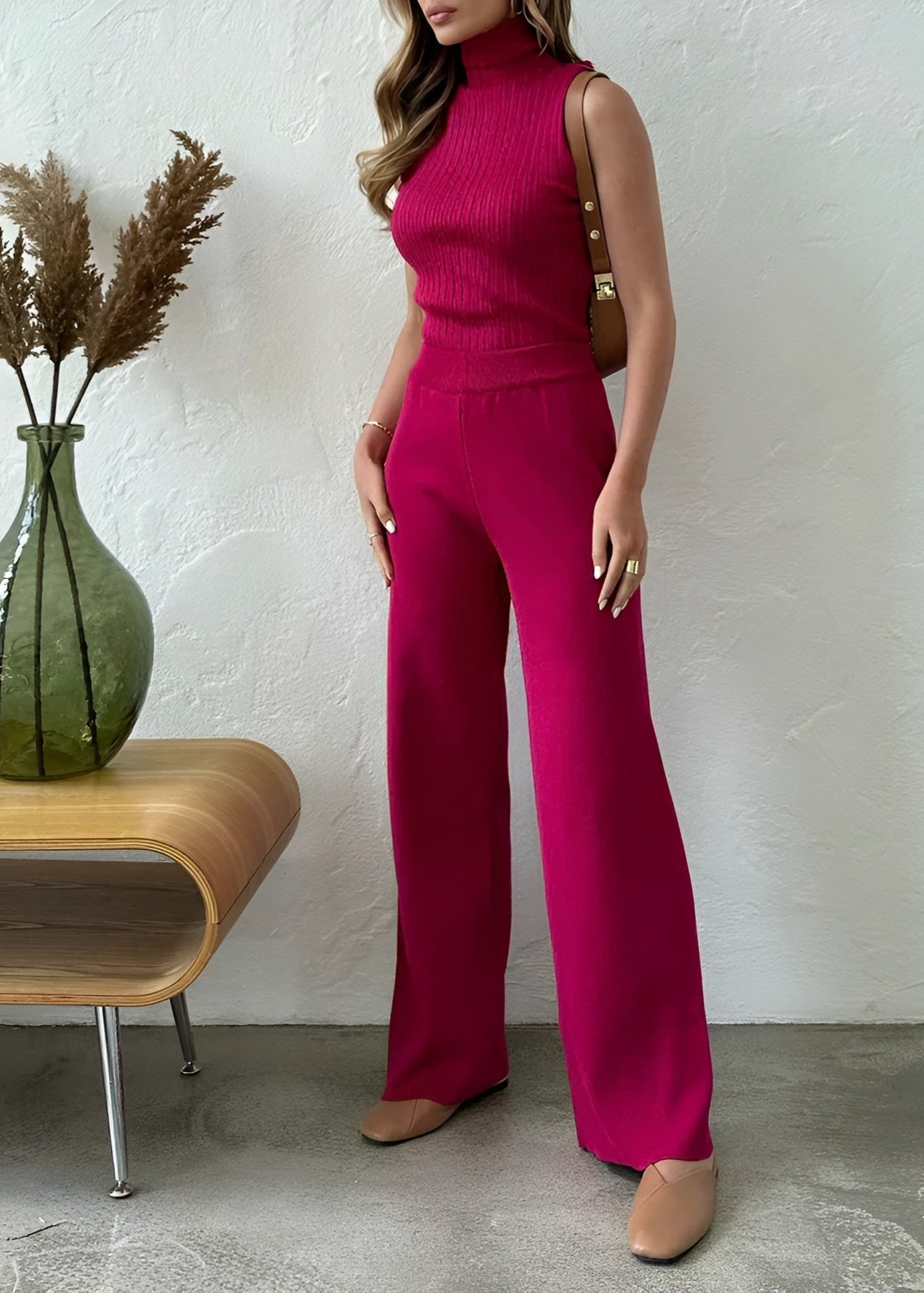 Bianca - Elegante Geribde Gebreide 3-Delige Loungewear Set