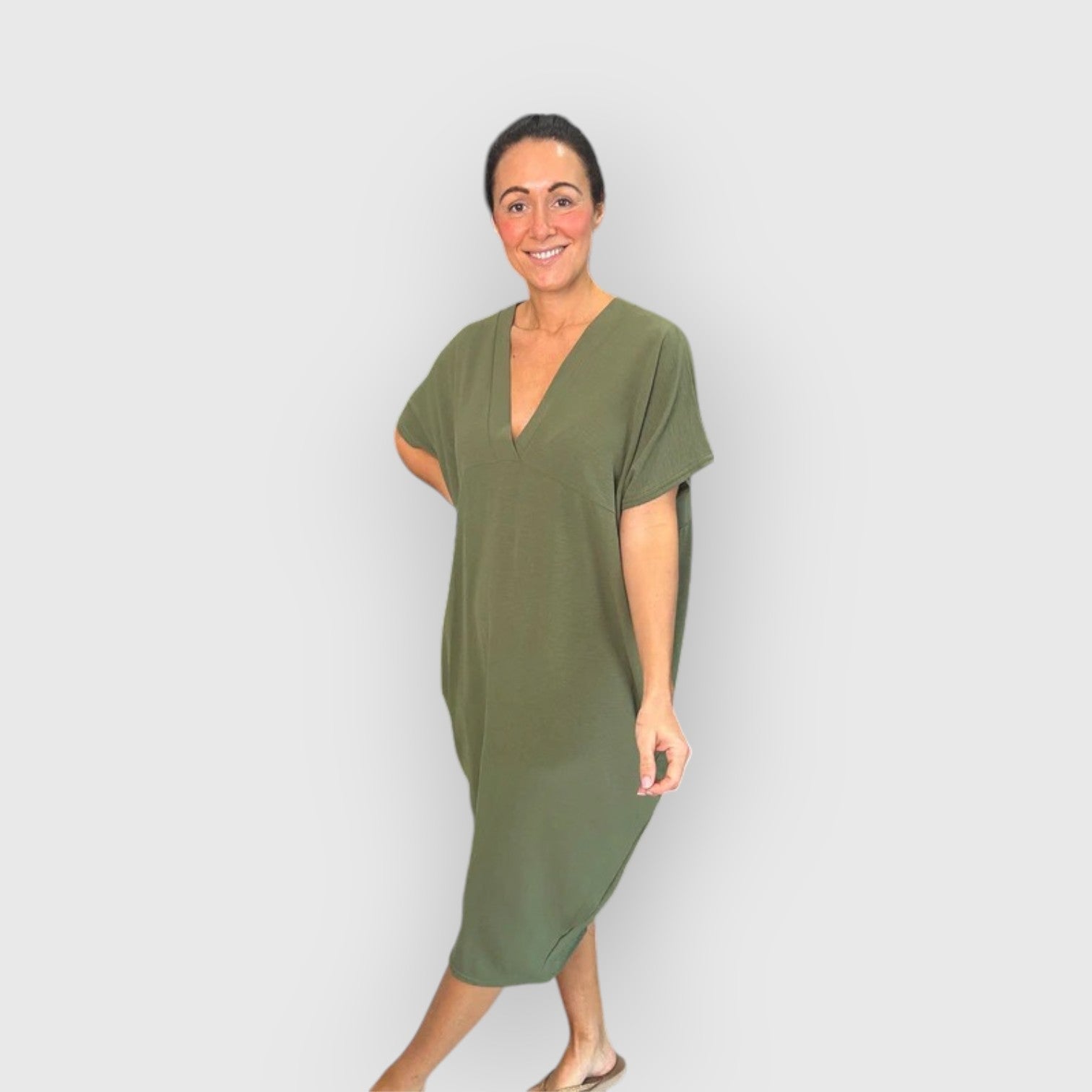 Maud – Midi-jurk met Korte Mouwen