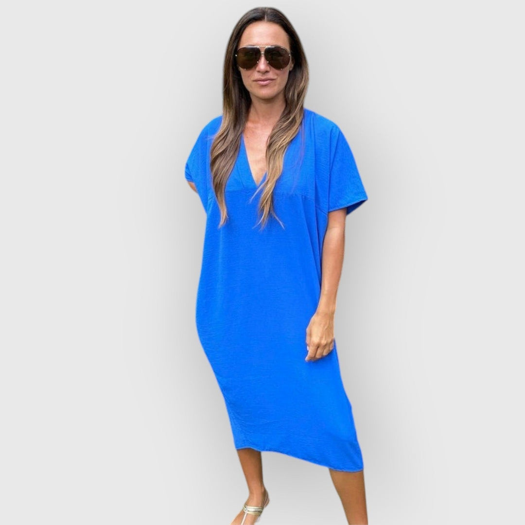 Maud – Midi-jurk met Korte Mouwen