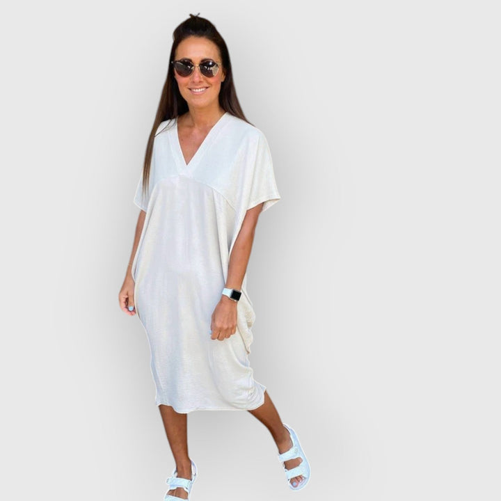 Maud – Midi-jurk met Korte Mouwen