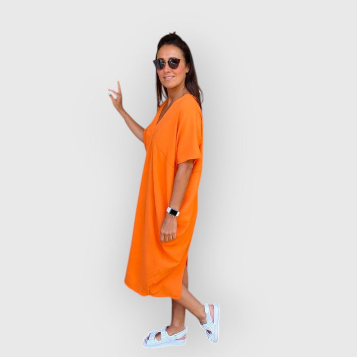 Maud – Midi-jurk met Korte Mouwen