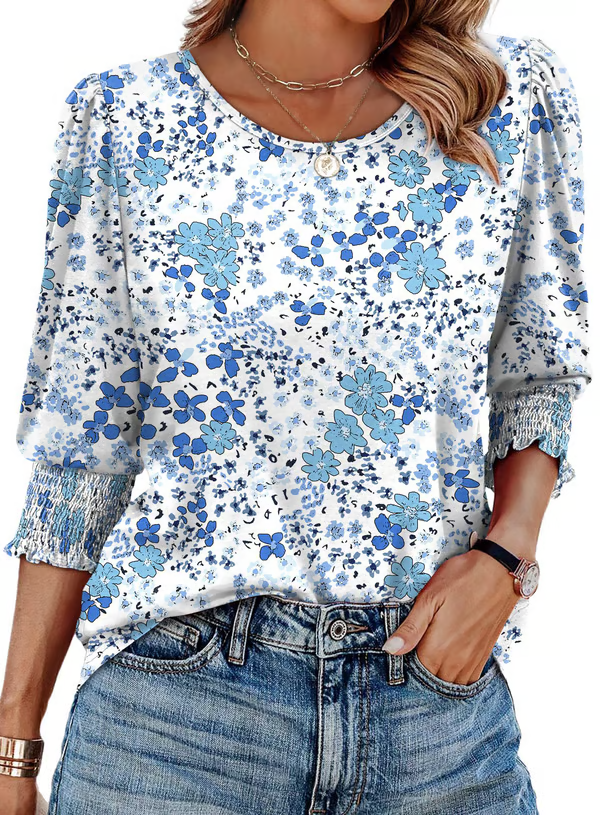 Cecile - Blouse 3/4 Mouwen & Manchetten
