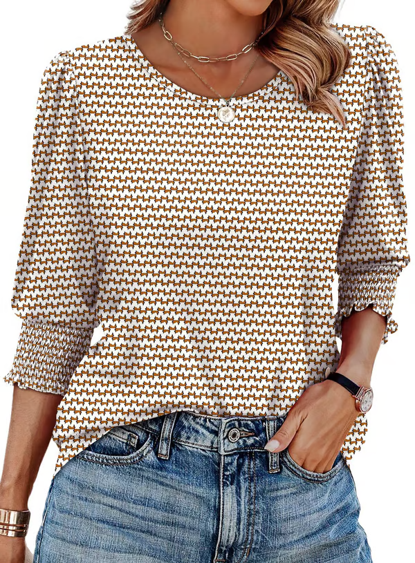 Cecile - Blouse 3/4 Mouwen & Manchetten